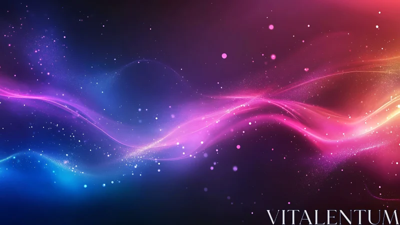 Colorful light waves drift gently through a dreamy night sky