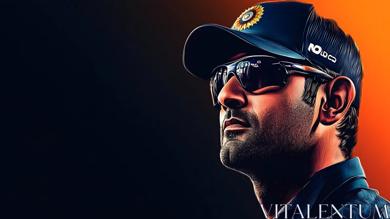 Coolly confident cricketer portrait glowing with pride.