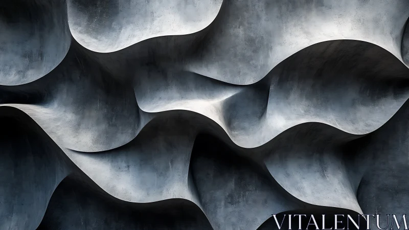 Curved concrete relief wall creates fluid sculptural surface