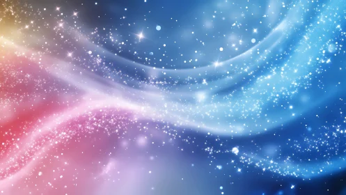 Starlit color currents swirl through a dreamy cosmic mist.