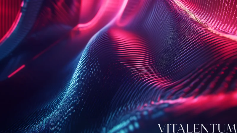 Neon waveforms over abstract digital surface in motion.