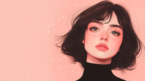 Soft-lit digital portrait studies expressive eyes and blush tones