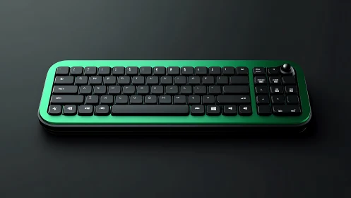 Neon-Edged Mechanical Keyboard with Mint Accents.