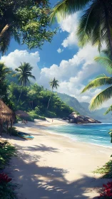 Paradise Cove's Turquoise Dream: Palms, Peaks & Pristine Sands.