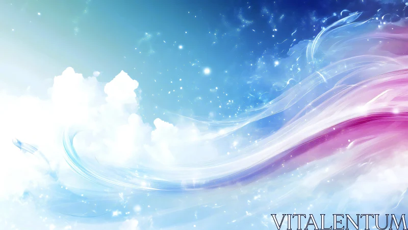 Celestial light current sweeping through pastel dream skies.