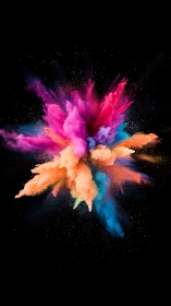 High-speed capture freezes multicolored pigment burst precisely