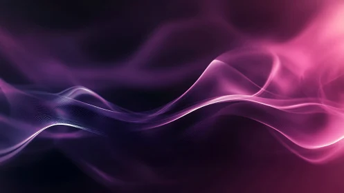 Digital painting of violet luminant waveforms in soft motion.