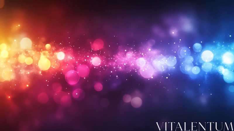 Vibrant abstract bokeh lights in a colorful cosmic swirl.