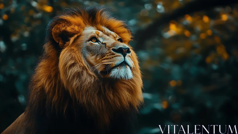 Regal male lion captured in cinematic shallow depth of field