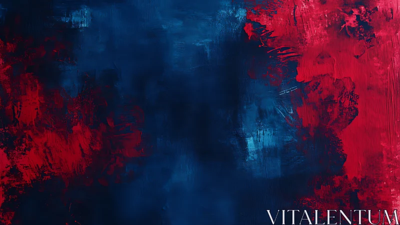 Crimson tides colliding with midnight blue horizon walls.