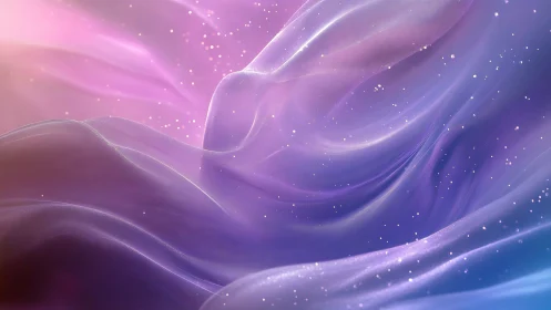 Ethereal lavender waves flow through a luminous dreamscape