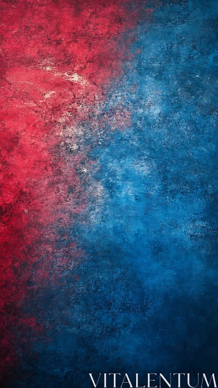 Red blue textured gradient wall with rough painted surface