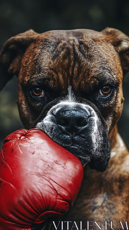 Boxer with Red Boxing Gloves Shows Sporting Spirit