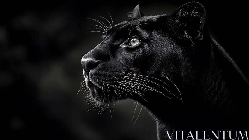 Midnight Panther's Piercing Gaze Captured in Monochrome Drama
