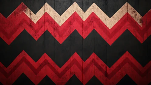 Zigzag chevron bands intersect over dark textured panels