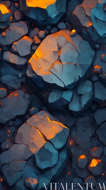 Glowing Stones: Nature's Warm Embrace in Cool Harmony.