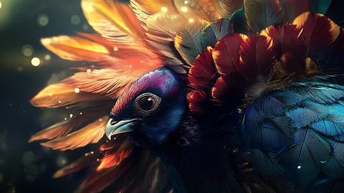 Color-saturated bird portrait shows iridescent feather detail