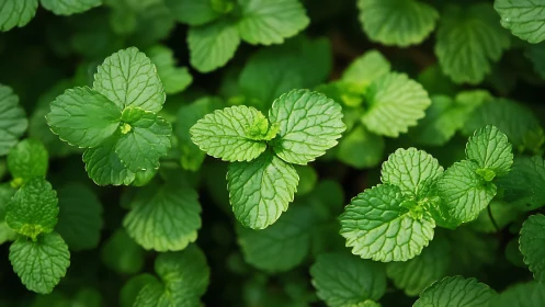 Mint leaf chorus under soft garden light, humming green magic.