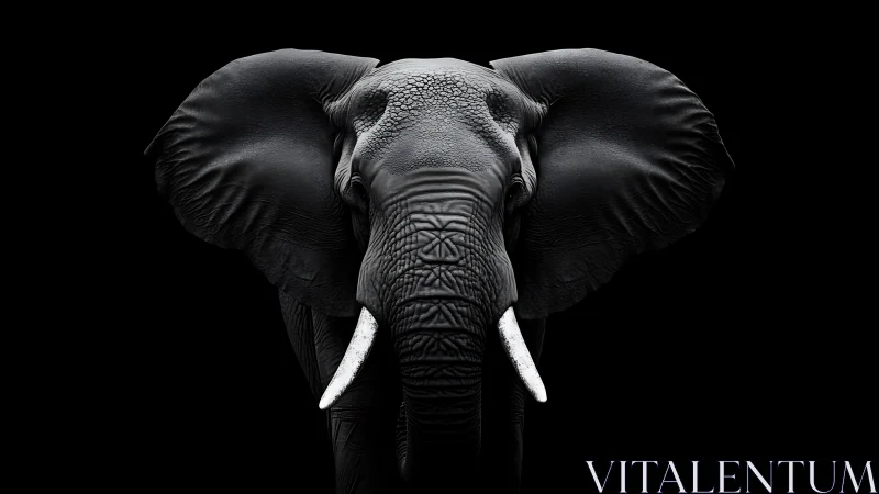 Midnight monarch of tusks emerges from the velvet dark