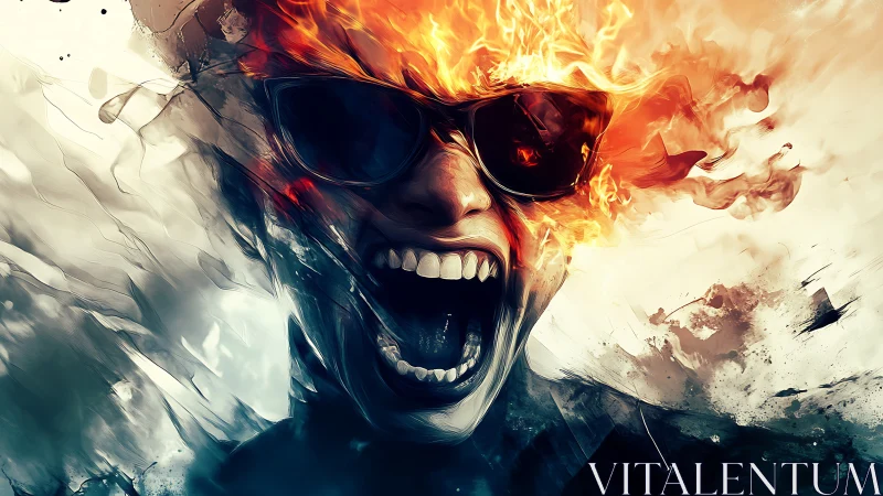 Blazing scream ignites a shattered world of liquid fire.