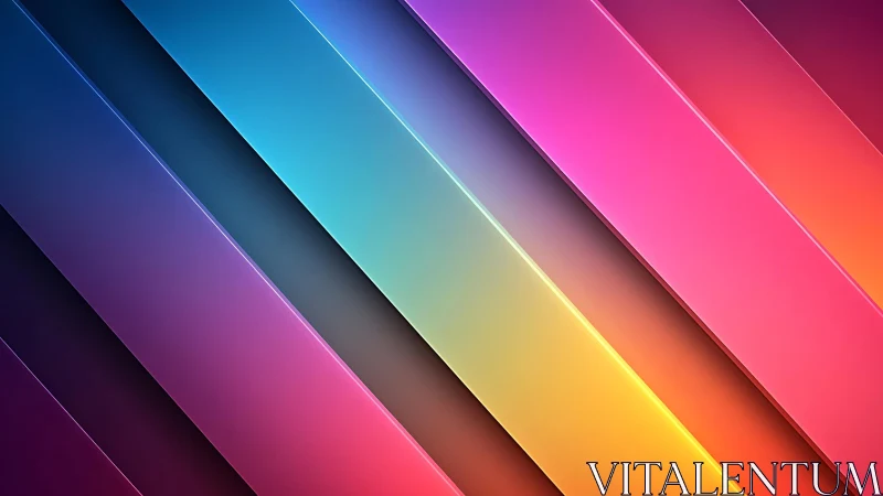 Vibrant diagonal abstract lines in colorful gradient digital art.