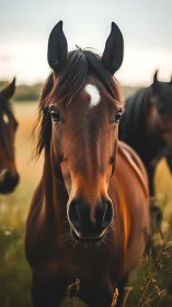 Bright-eyed chestnut horse crowned with a heart-shaped star.