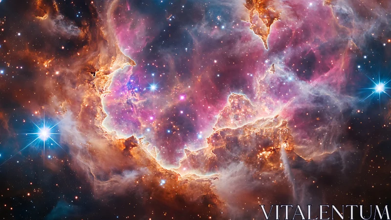 Composite space telescope capture shows structured emission nebula