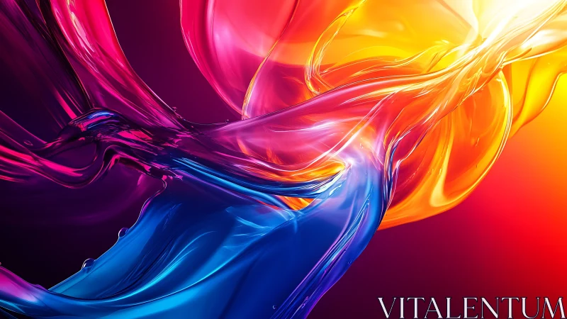 Colored fluid ribbons with gradient light transitions.