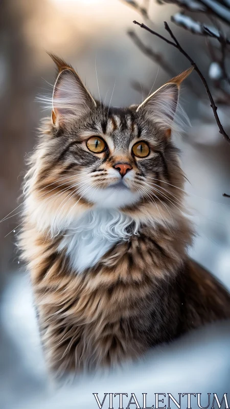 Photorealistic Maine Coon Portrait Rendered with Advanced Dynamic Depth-of-Field Composition