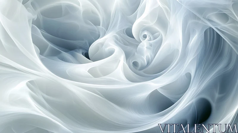 Layered translucent white fractal curves in soft spirals.