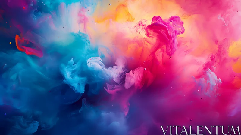 Chromatic fluid dynamics in luminous multicolor vapor field.