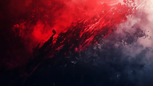 Abstract red and black digital art with dynamic paint textures.