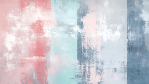 Pastel Abstract Painting With Soft Vertical Brush Strokes.