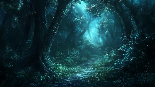 Luminescent Subcanopy Pathway with Volumetric Light Diffusion.