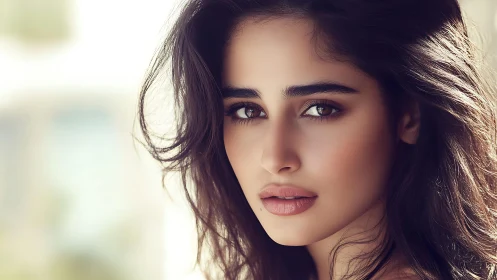 Soft daylight portrait captures intense brown eyed gaze