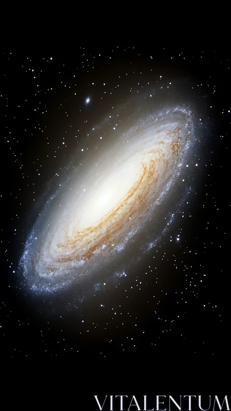 Gentle spiral galaxy glowing softly in a starry night sky.