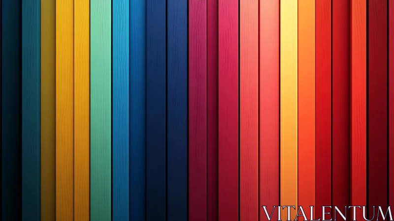 Vertical chromatic planks forming continuous RGB color gradient
