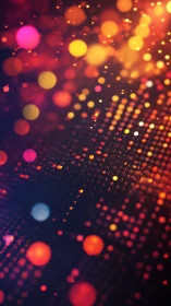 Vibrant bokeh data grid with glowing digital light field.