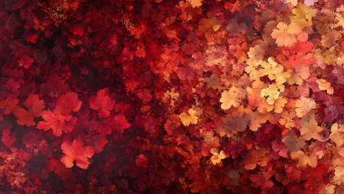 Autumn leaf tide swirling in crimson, amber and quiet shadow.