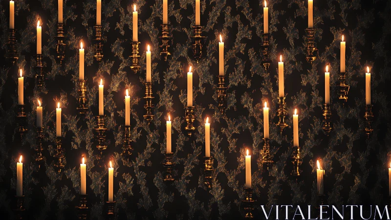 Golden candle wall casting a calm, cozy evening glow.