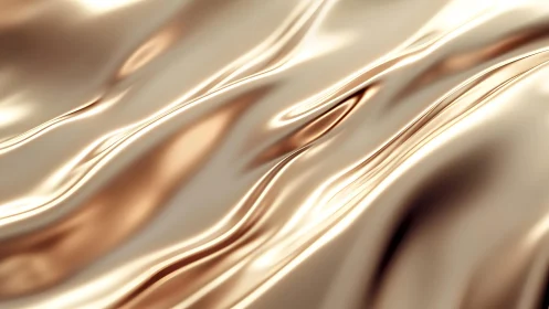 Shiny Metallic Gold Wave Abstract Background, Modern 3D Style.