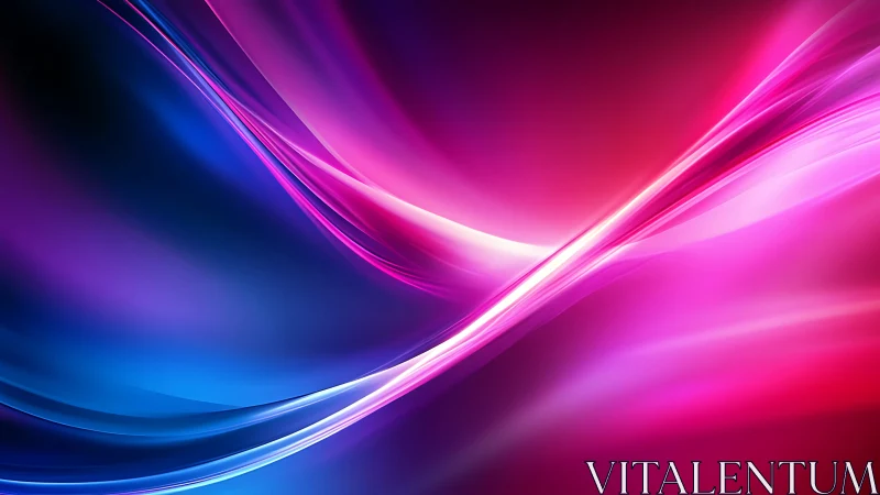 Digital painting of neon waveforms with gradient motion flow.