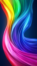 Curved multicolor light ribbons on dark gradient background.