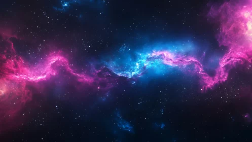 Nebula-like colored gas filament across star field image.