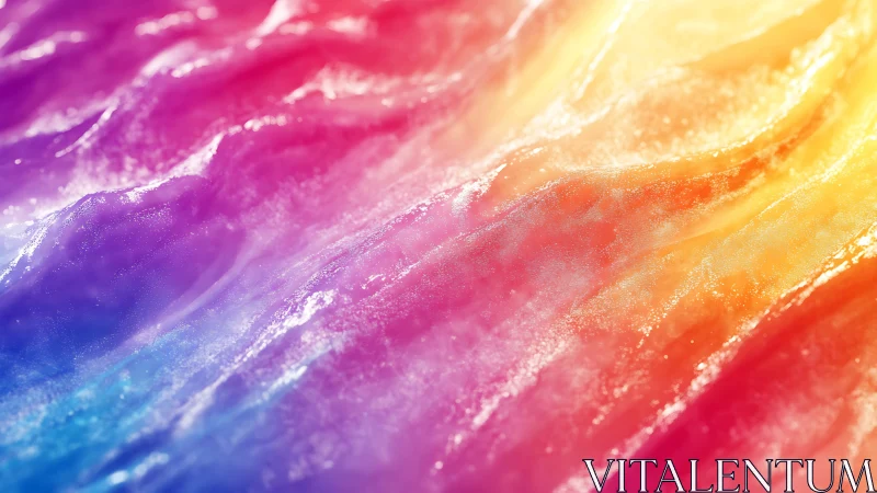 Iridescent macro waves with flowing multicolor gradient light.