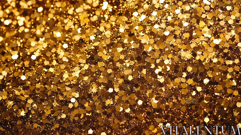 Gold glitter macro background with dense sparkling texture.