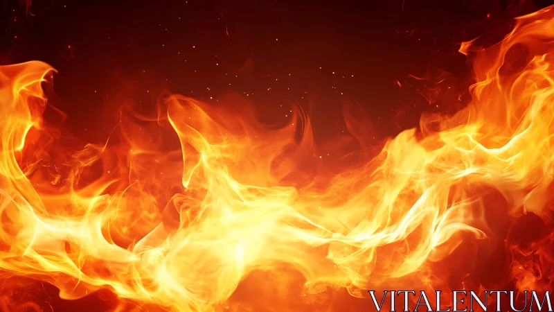 Intense Flames and Fire Abstract on Dark Background.