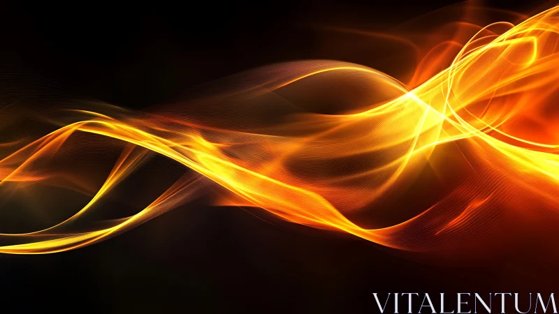 Golden Fire Flow Against Darkness.