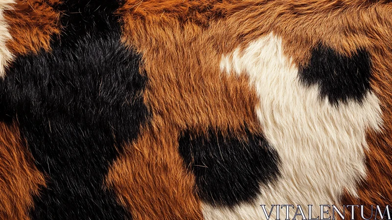 Tricolor Cowhide Pattern Close-Up Detail.