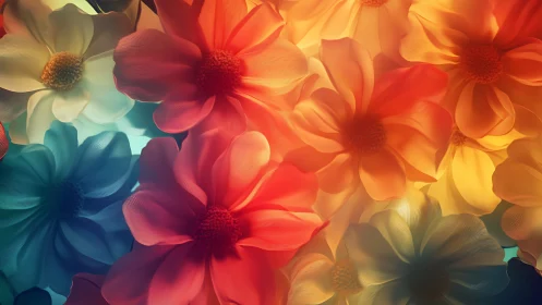 Chromatic Bloom Explosion: Where Warmth Meets Cool.